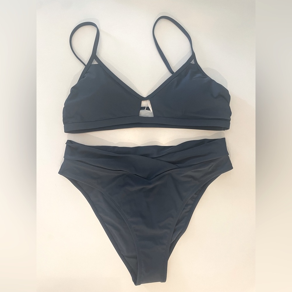 Tempest Cutout Bralette & V-Front High Waist Bikini Set